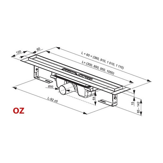 Трап Ravak Runway 1050 X01392, Цвет производителя: хром, Размер трапа: 1050 - фото 3