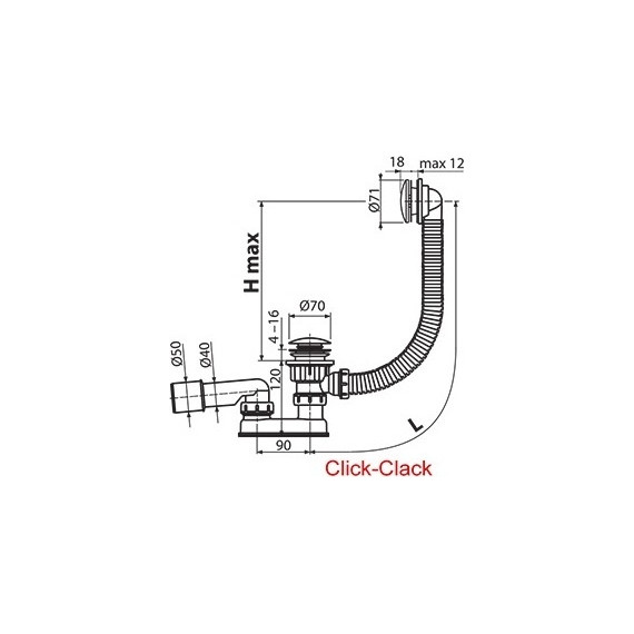 Сифон для ванны Ravak X01472 металл - фото 2