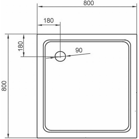Акриловый поддон Cezares TRAY-A-A-80-15-W 80х80 см - фото 2
