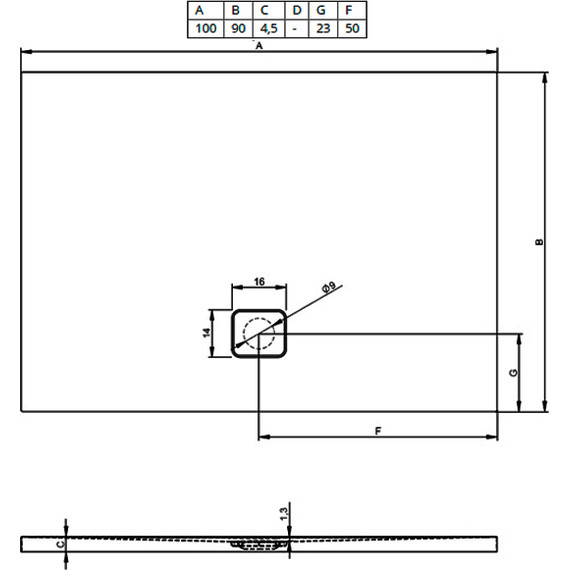 Акриловый поддон Riho Basel 414 100х90 см D005021005 - фото 2
