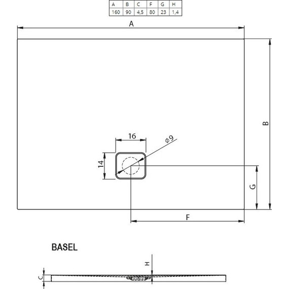 Акриловый поддон Riho Basel 420 160х90 см D005030005 - фото 2