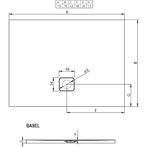 Акриловый поддон Riho Basel 423 170х75 см D005033005 - фото 2