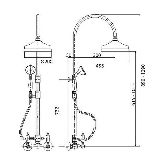 Душевая стойка Cezares First CD 02 Bi, Цвет производителя: бронза - фото 2