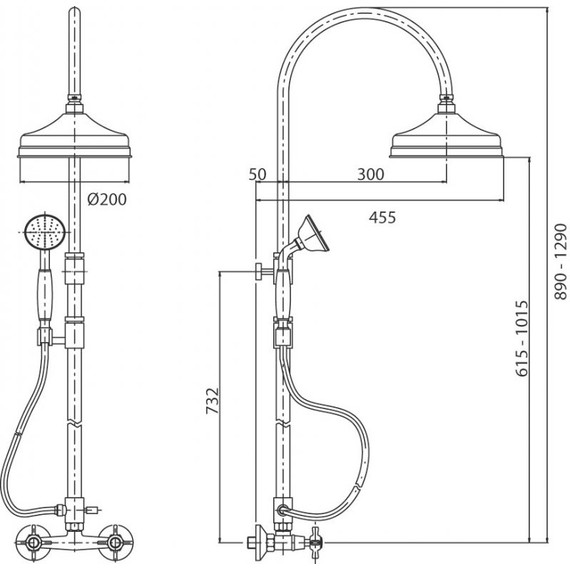 Душевая стойка Cezares Golf CD 02 Bi, Цвет производителя: бронза - фото 2
