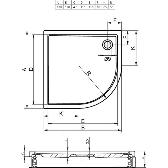 Акриловый поддон Riho Davos 289 120х120 см D002021005 - фото 2