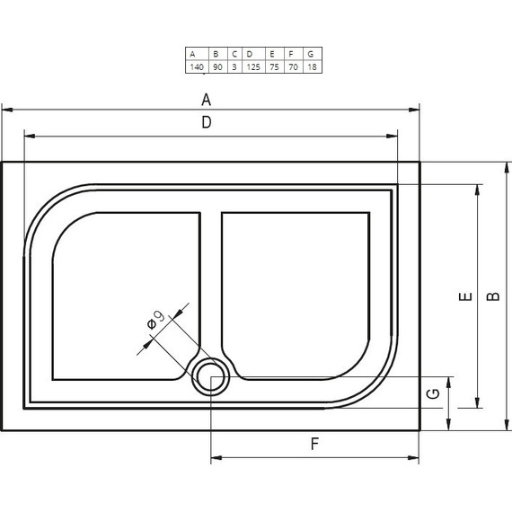 Мраморный поддон Riho Kolping DB36 140х90 см D004010005 - фото 2