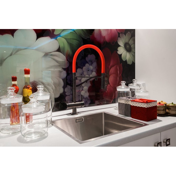Смеситель для кухни Omoikiri Kanto-PVD-GM 4994013, вороненая сталь/красный - фото 14