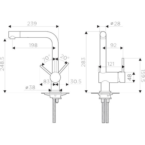 Смеситель для кухни Omoikiri Tanigawa-C 4994240, хром - фото 4