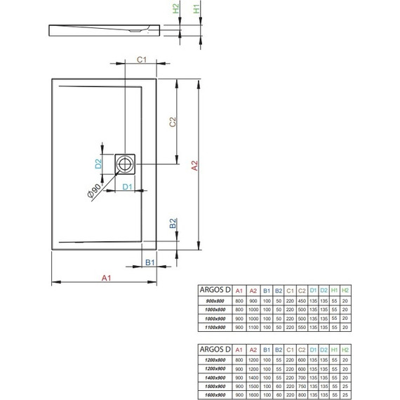 Поддон акриловый Radaway Argos D 150х90 см 4AD915-01 - фото 2