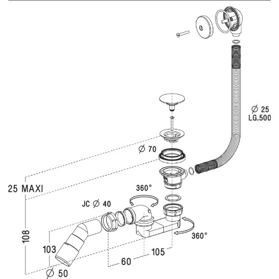 Сифон для душевого поддона Radaway B602R Clic-Clak - фото 2