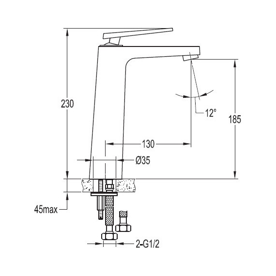 Смеситель для раковины Cezares Baden F-LC-01-W0 - фото 2