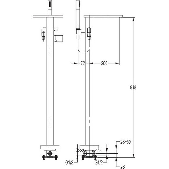 Смеситель для ванны Cezares Cascado F-VDP-01 - фото 3