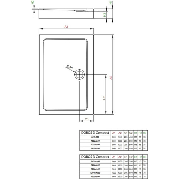 Поддон акриловый Radaway Doros D Compact 110х90 см SDRD1190-05 - фото 2