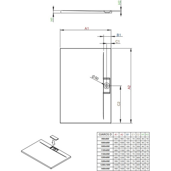 Поддон мраморный Radaway Giaros D 110х90 см MKGD1190-03 - фото 2
