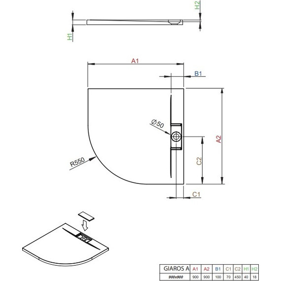 Поддон мраморный Radaway Giaros A90 90х90 см MKGA9090-03 - фото 2