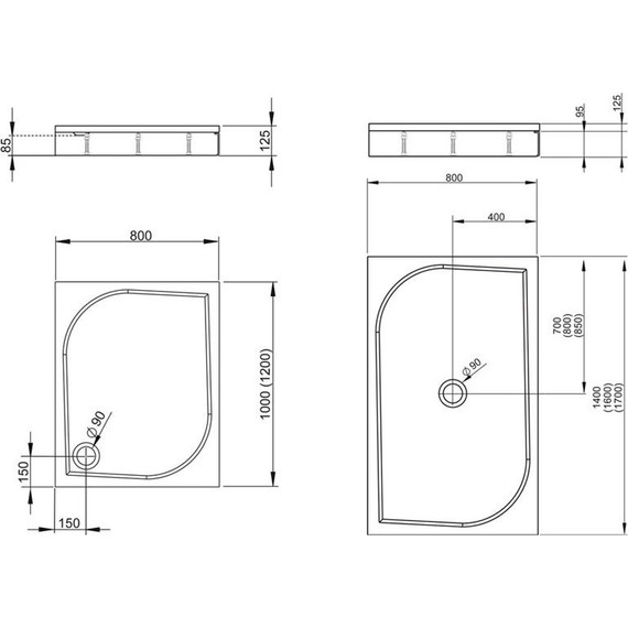Поддон мраморный Radaway Paros D1700 170х80 см MBD8017-03-1 - фото 2