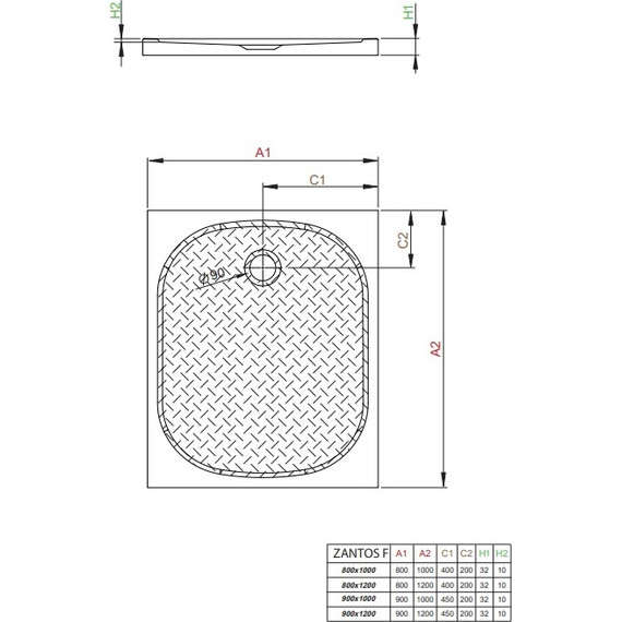 Поддон мраморный Radaway Zantos F 100х80 см M3ZNF1080-06 - фото 2