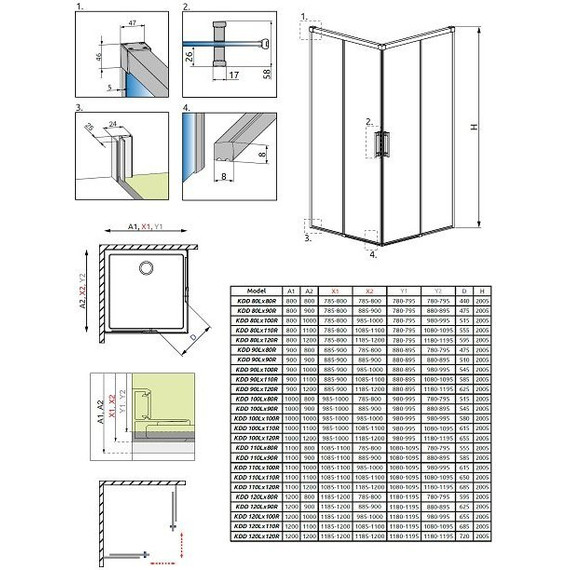 Душевое ограждение Radaway Idea KDD 110х110 см, хром/прозрачное - фото 4