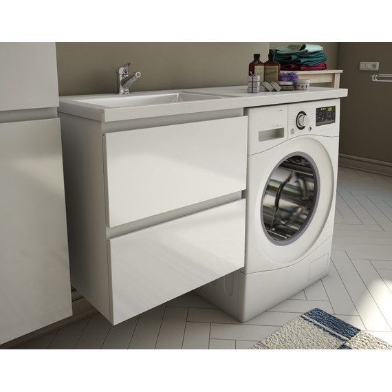 Тумба подвесная с раковиной-столешницей Эстет Dallas Luxe 100 см L, 2 ящика ФР-00002313 - фото 6