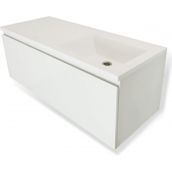 Тумба подвесная с раковиной-столешницей Эстет Dallas Luxe 115 см R, 1 ящик ФР-00002303 - фото 
