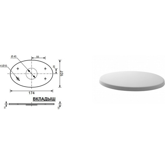 Раковина врезная на столешницу Эстет Bali 65 см ФР-00001501 - фото 6