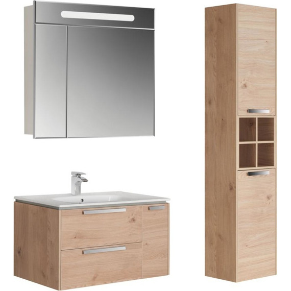 Пенал подвесной Roca Lago 35 см с корзиной 857297444, дуб светлый - фото 4