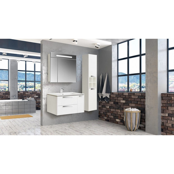 Пенал подвесной Roca Lago 35 см с корзиной 857297806, белый - фото 5