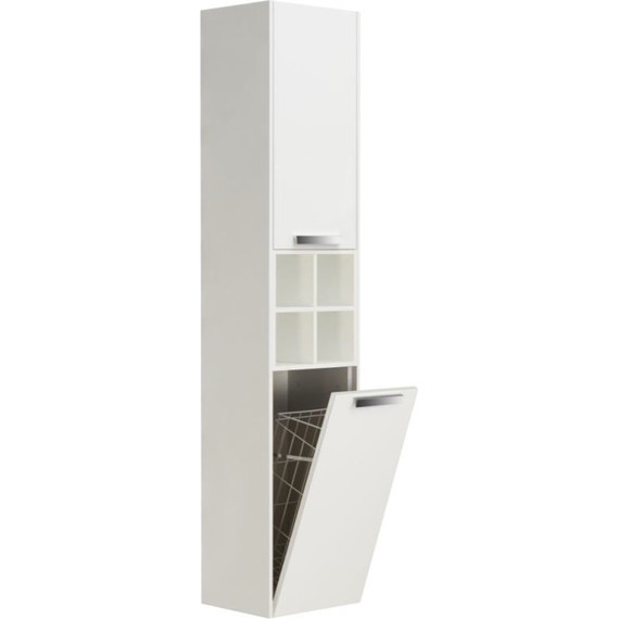 Пенал подвесной Roca Lago 35 см с корзиной 857297806, белый - фото 4