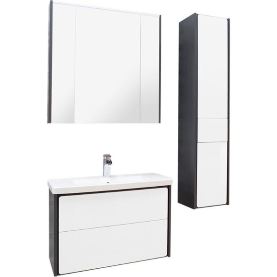 Тумба подвесная с раковиной Roca Ronda 70 см ZRU9302964, белый глянец/антрацит - фото 6