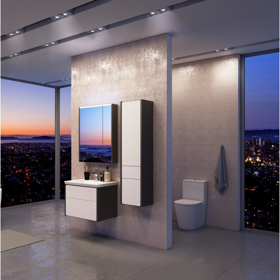 Пенал подвесной ROCA Ronda 32 см правый ZRU9302967, белый глянец/антрацит - фото 9