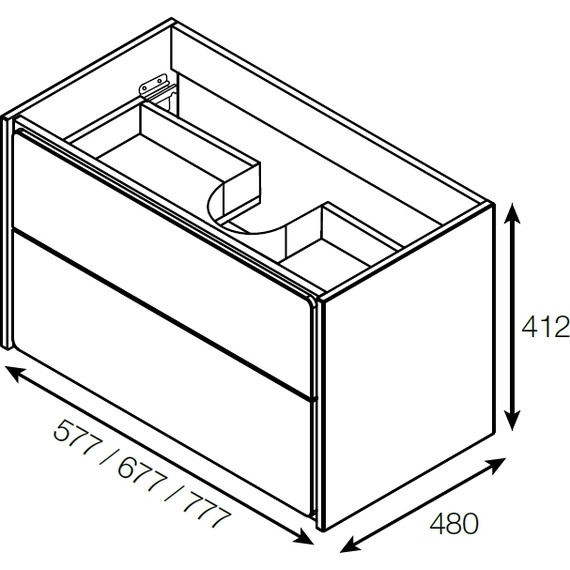 Тумба подвесная с раковиной Roca Ronda 80 см ZRU9303004, бетон/белый глянец - фото 8