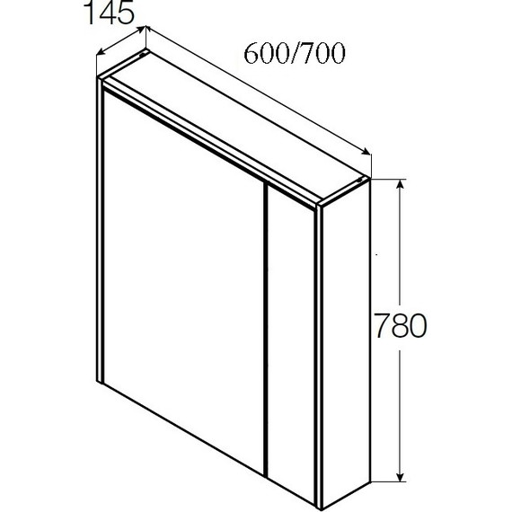 Зеркальный шкаф ROCA Ronda 70 см ZRU9303008, бетон/белый глянец - фото 6