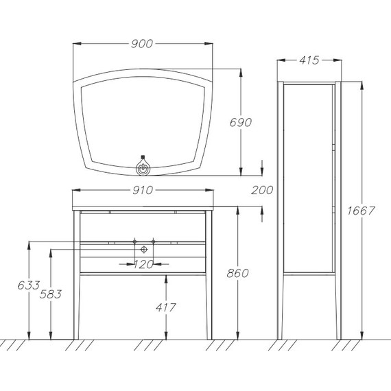Тумба напольная с раковиной Smile Риголетто 90 см, 2 ящика, белый - фото 5