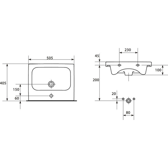 Тумба подвесная/напольная с раковиной Cersanit Melar 50 см B-SU-MEL-CM50, 2 ящика, белый - фото 10