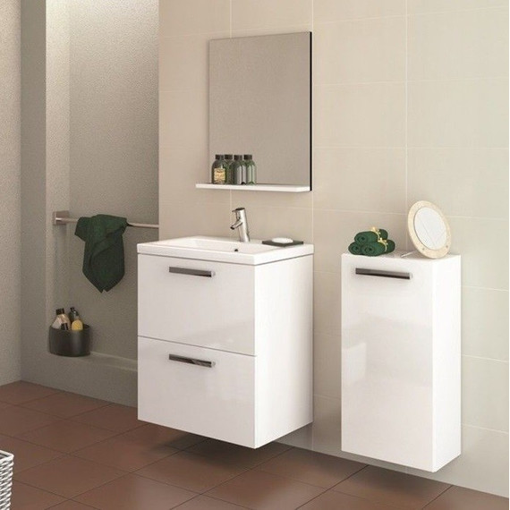 Тумба подвесная/напольная с раковиной Cersanit Melar 50 см B-SU-MEL-CM50, 2 ящика, белый - фото 7