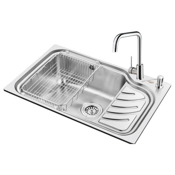 Кухонная мойка Oulin OL-327L 1 мм, нержавеющая сталь - фото 4
