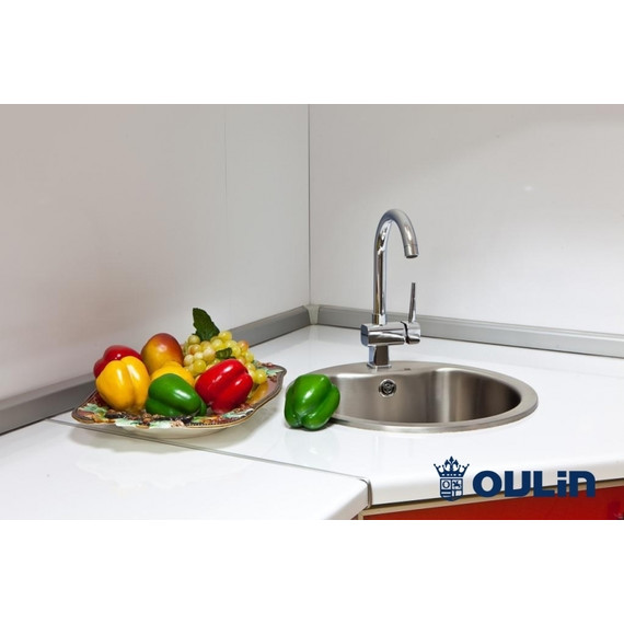 Кухонная мойка Oulin OL-357 1 мм, нержавеющая сталь - фото 3