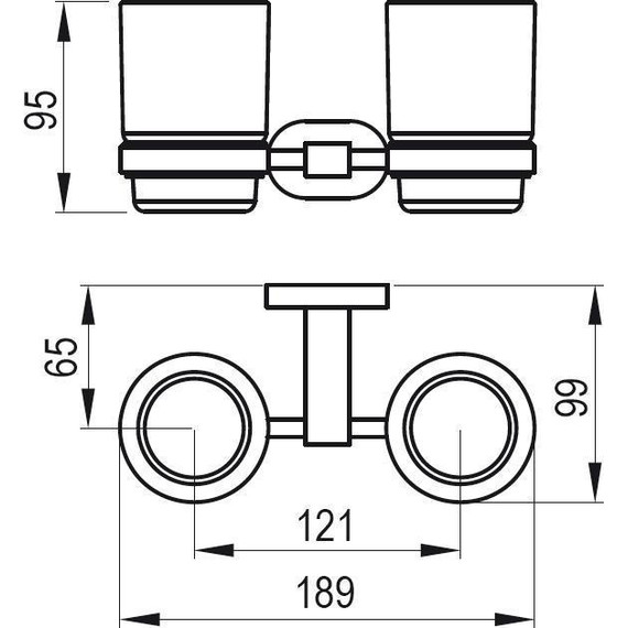 Двойной стакан для зубных щеток CR 220 Ravak Chrome X07P189 - фото 5