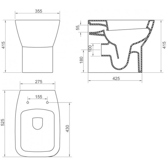 Унитаз приставной BelBagno Lago BB128CB - фото 4