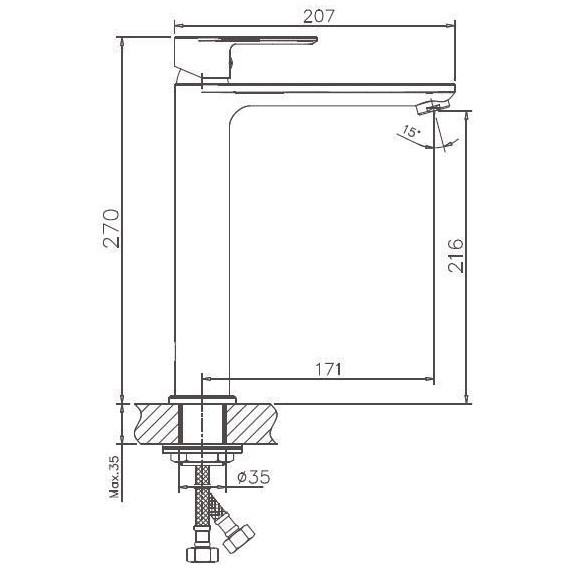 Смеситель для раковины высокий Haiba HB11505-8, белый/хром - фото 2