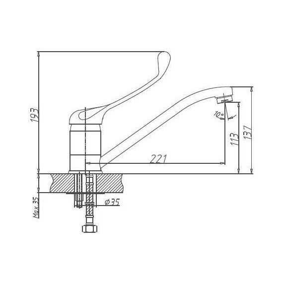 Смеситель для кухни с локтевой (хирургической) ручкой Haiba HB4254 - фото 2