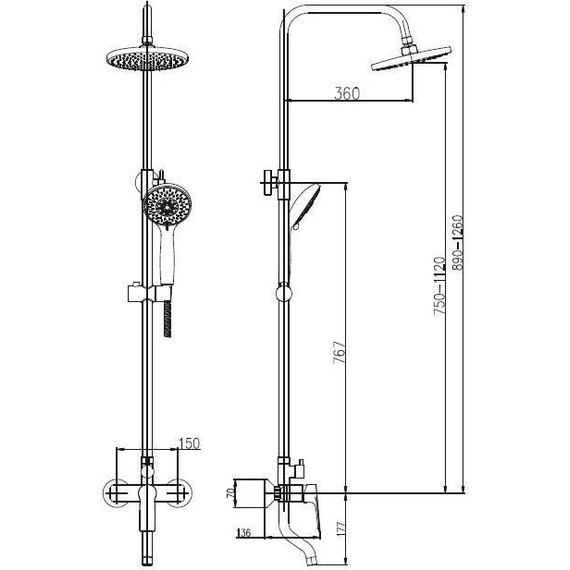 Душевая стойка Haiba HB2414 - фото 8