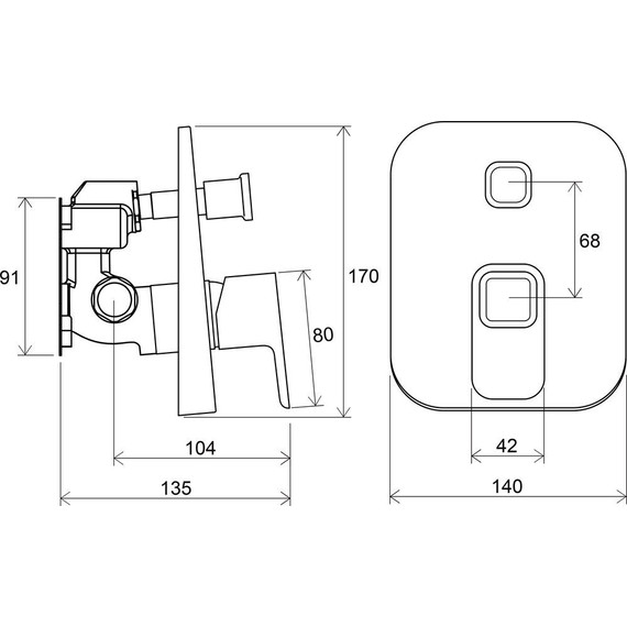 Смеситель для ванны Ravak 10° TD 065.00 X070070+X070052 - фото 3