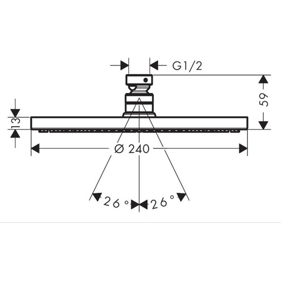 Верхний душ Hansgrohe Raindance S 240 1jet 27623000, латунь - фото 4