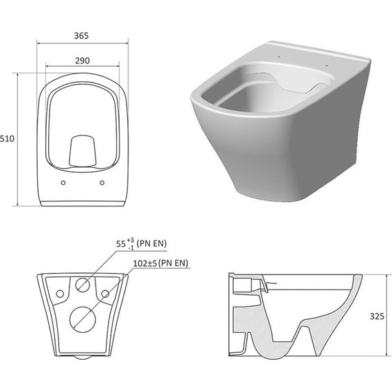 Унитаз подвесной Ravak Classic RimOff X01671 - фото 4