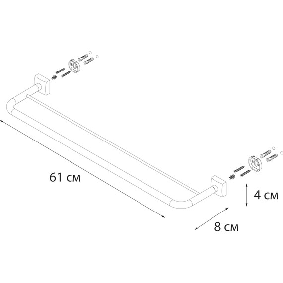Полотенцедержатель Fixsen Kvadro FX-61302 - фото 3
