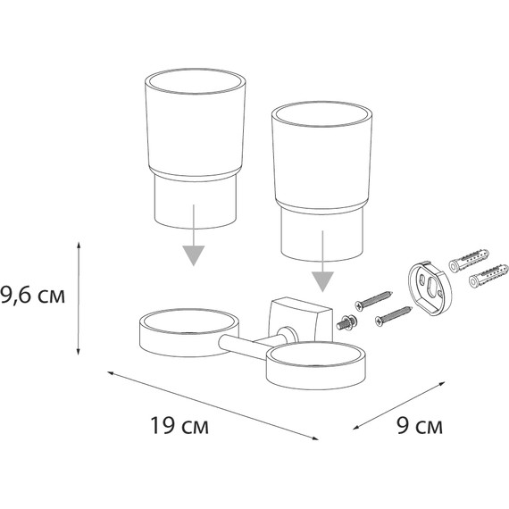 Стакан двойной Fixsen Kvadro FX-61307 - фото 3