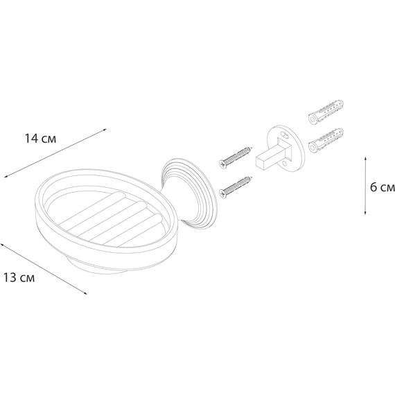 Мыльница Fixsen Luksor FX-71608B, цвет черный - фото 3