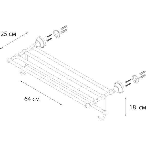 Полка для полотенец Fixsen Bogema FX-78515 - фото 3