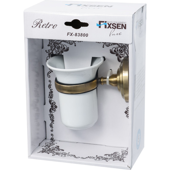 Стакан для зубных щеток Fixsen Retro FX-83806, цвет бронза - фото 2